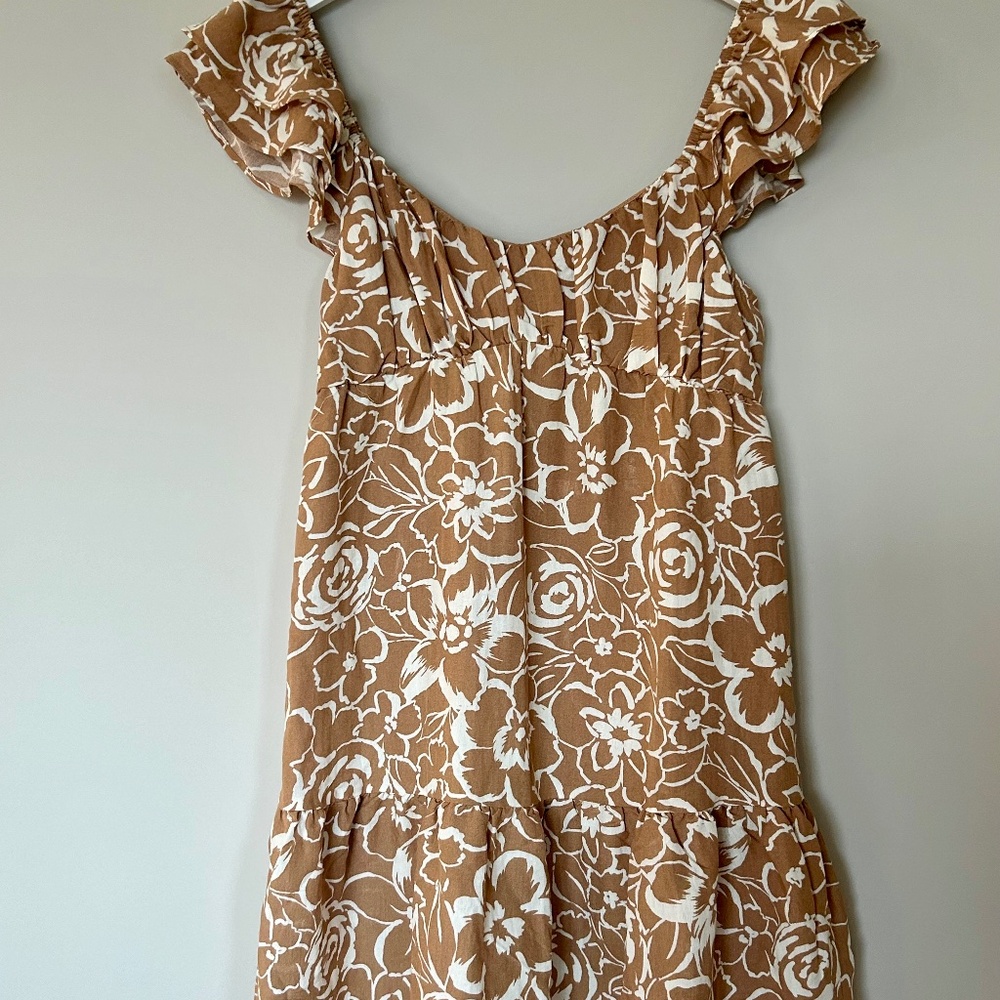 Blu Pepper - Beige & White Floral Dress